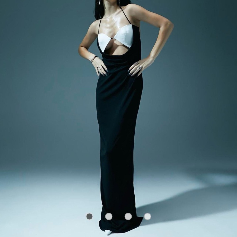 Murci black and white maxi dress NWT